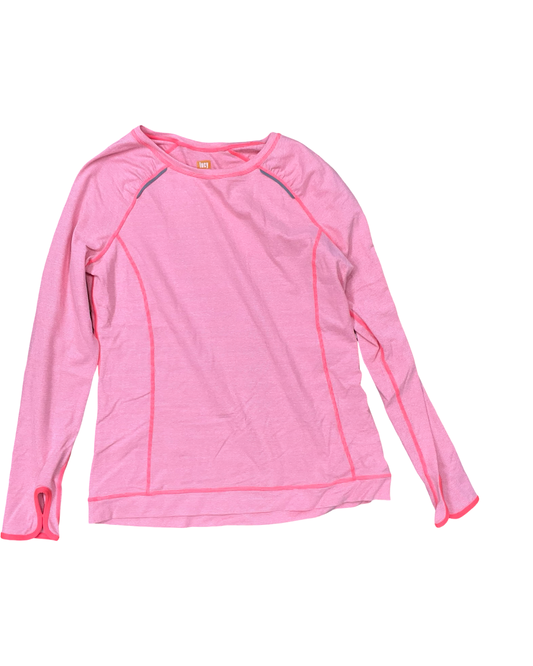 Athletic Top Ls Crewneck By Lucy In Orange & White, Size:L