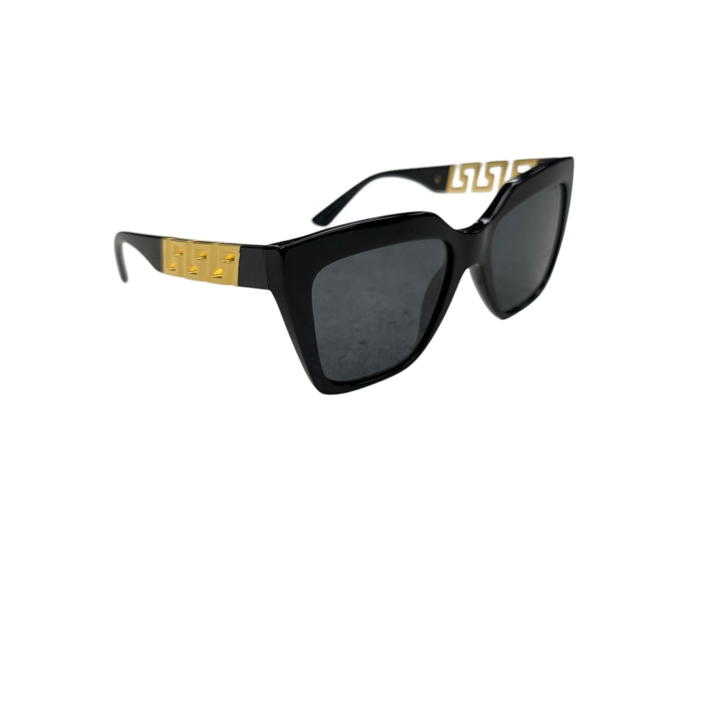 Sunglasses Luxury Designer By Versace In Black & Gold