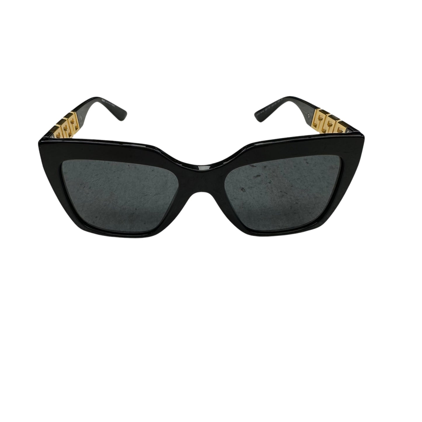 Sunglasses Luxury Designer By Versace In Black & Gold