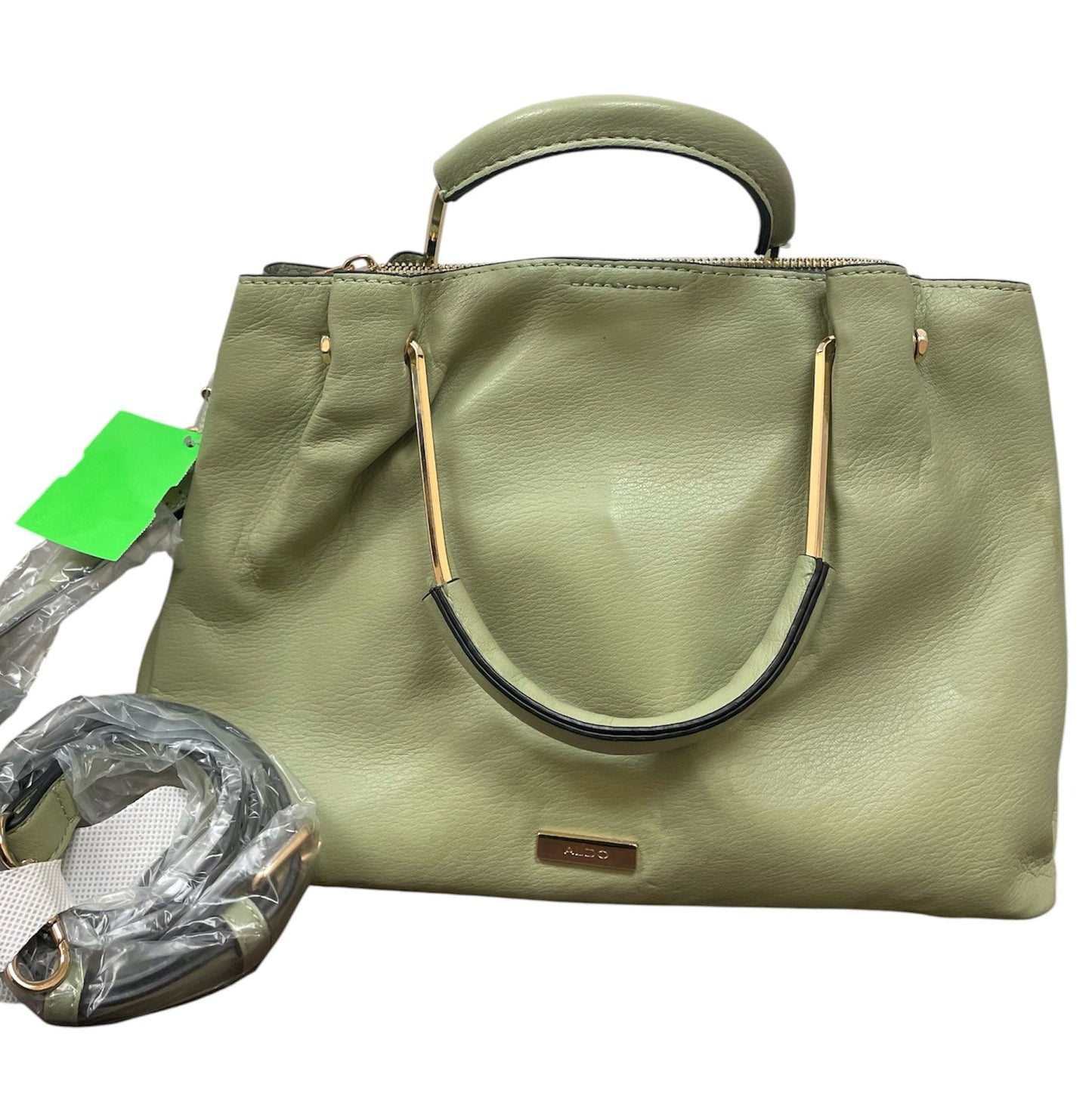 Crossbody By Aldo In Gold & Green, Size:Medium