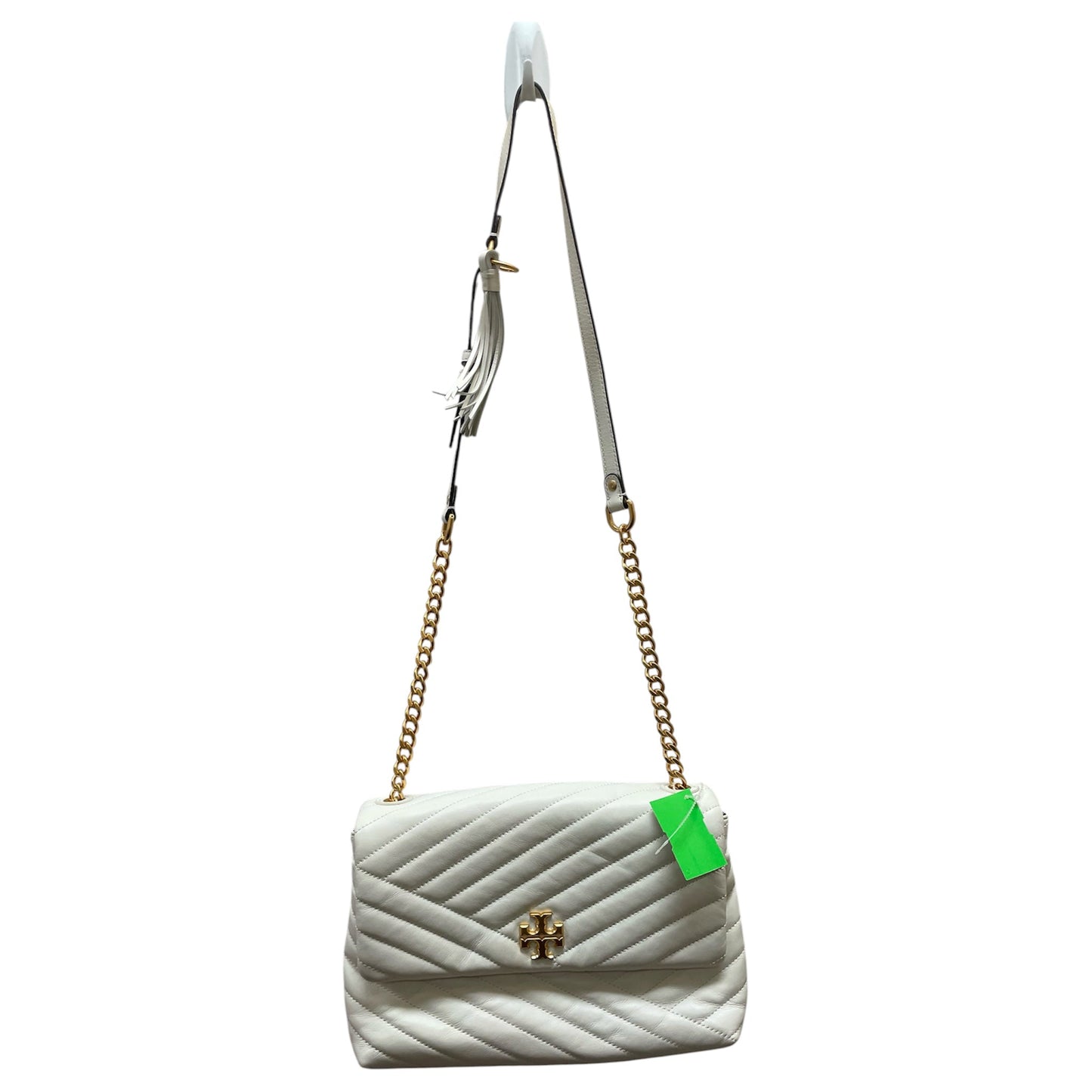 Handbag Designer By Tory Burch In White, Size:Medium