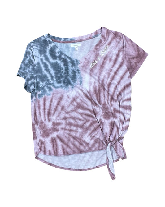 Top Ss By Maurices In Green & Pink, Size:L