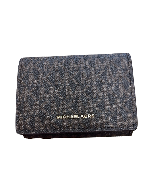 Coin Purse Designer By Michael Kors In Brown & Gold, Size:Small