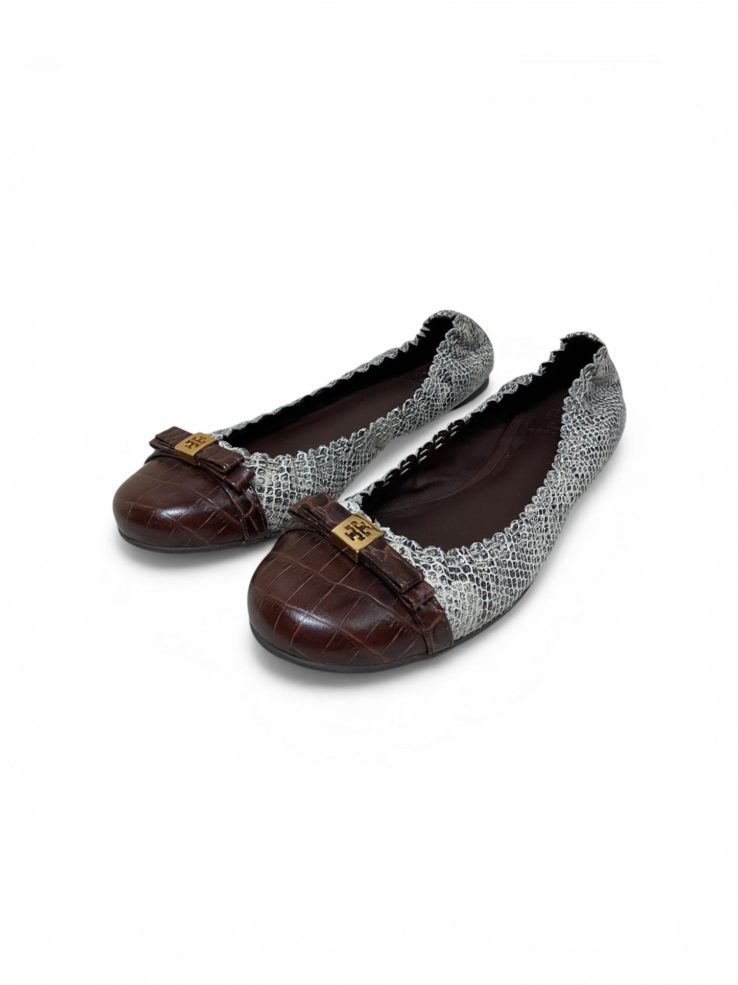 Sandals Designer By Tory Burch In Tan & White, Size:8