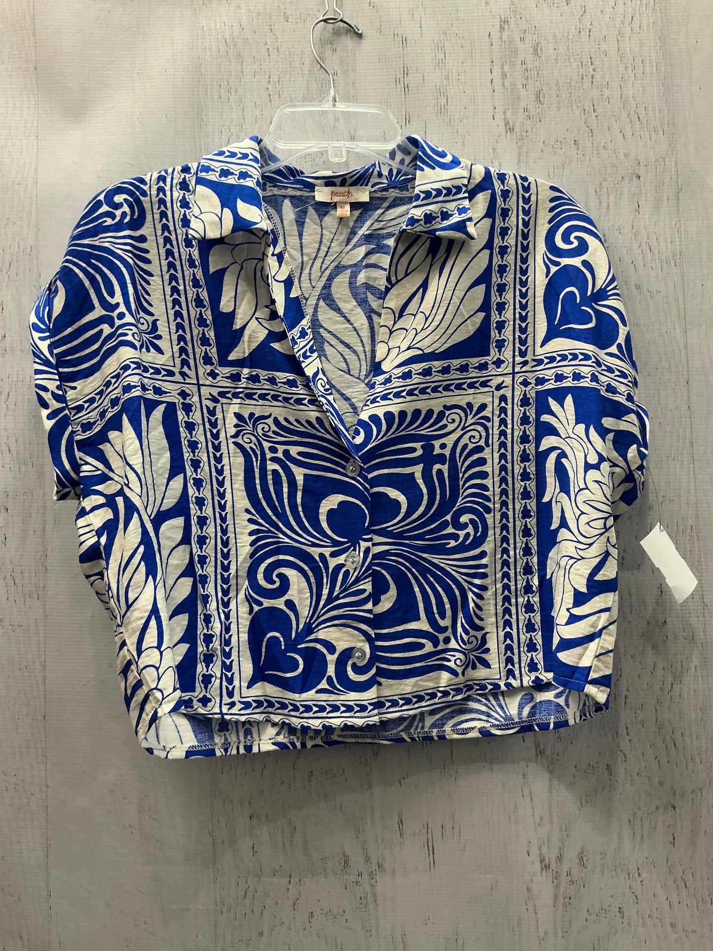 Top 2Pc Ss By Peach In Blue & White, Size:M