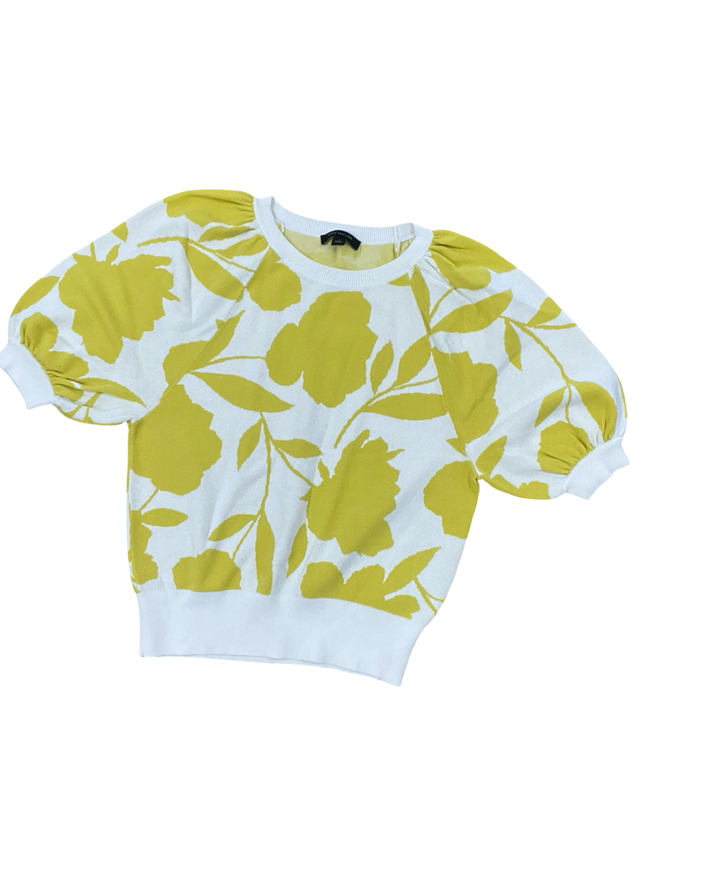 Top Ss By Ann Taylor In Cream & Yellow, Size:S