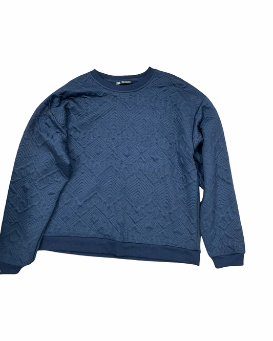 Sweatshirt Crewneck By Zara In Blue, Size:M