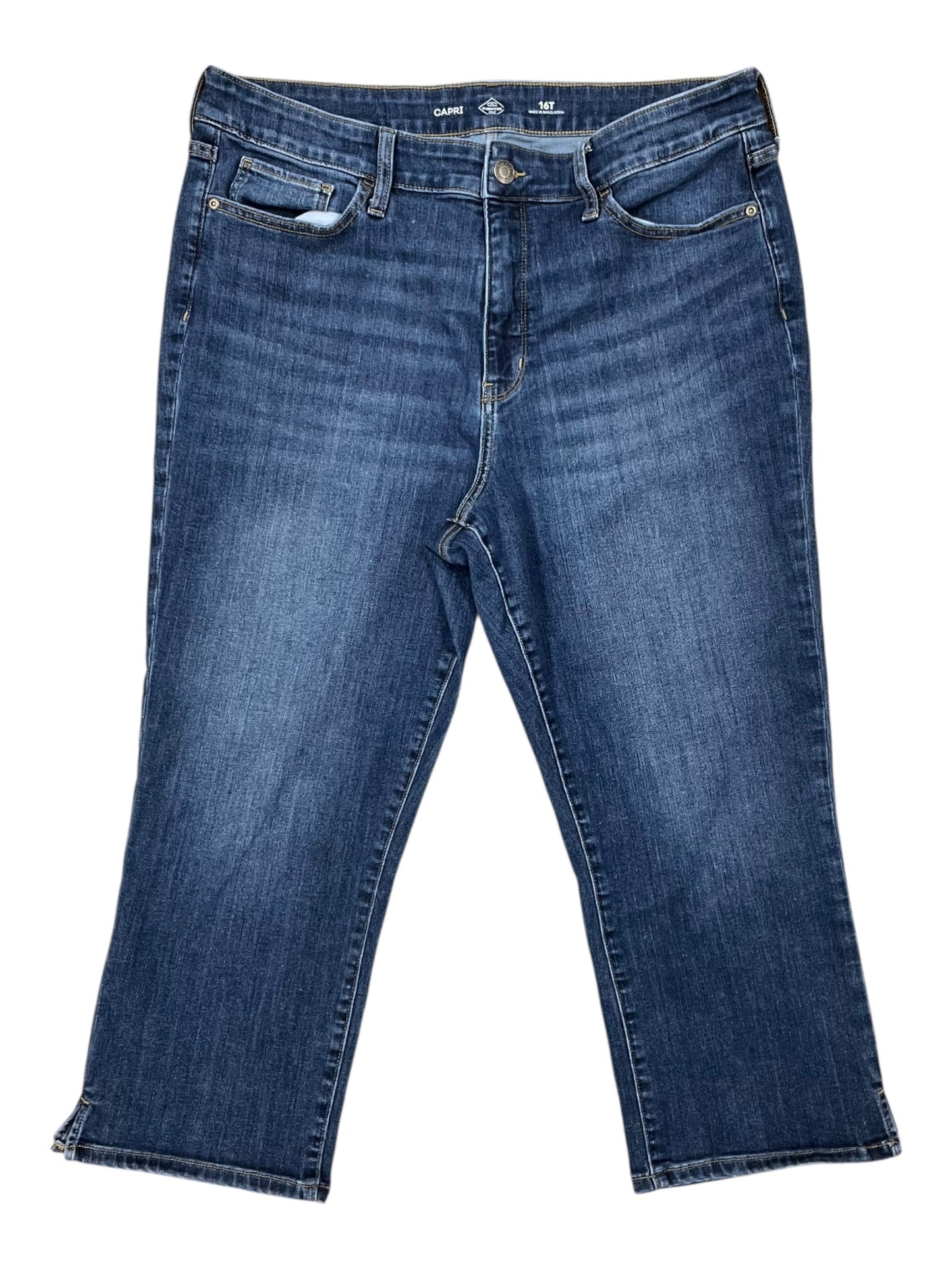 Jeans Cropped By St Johns Bay In Blue Denim, Size:16