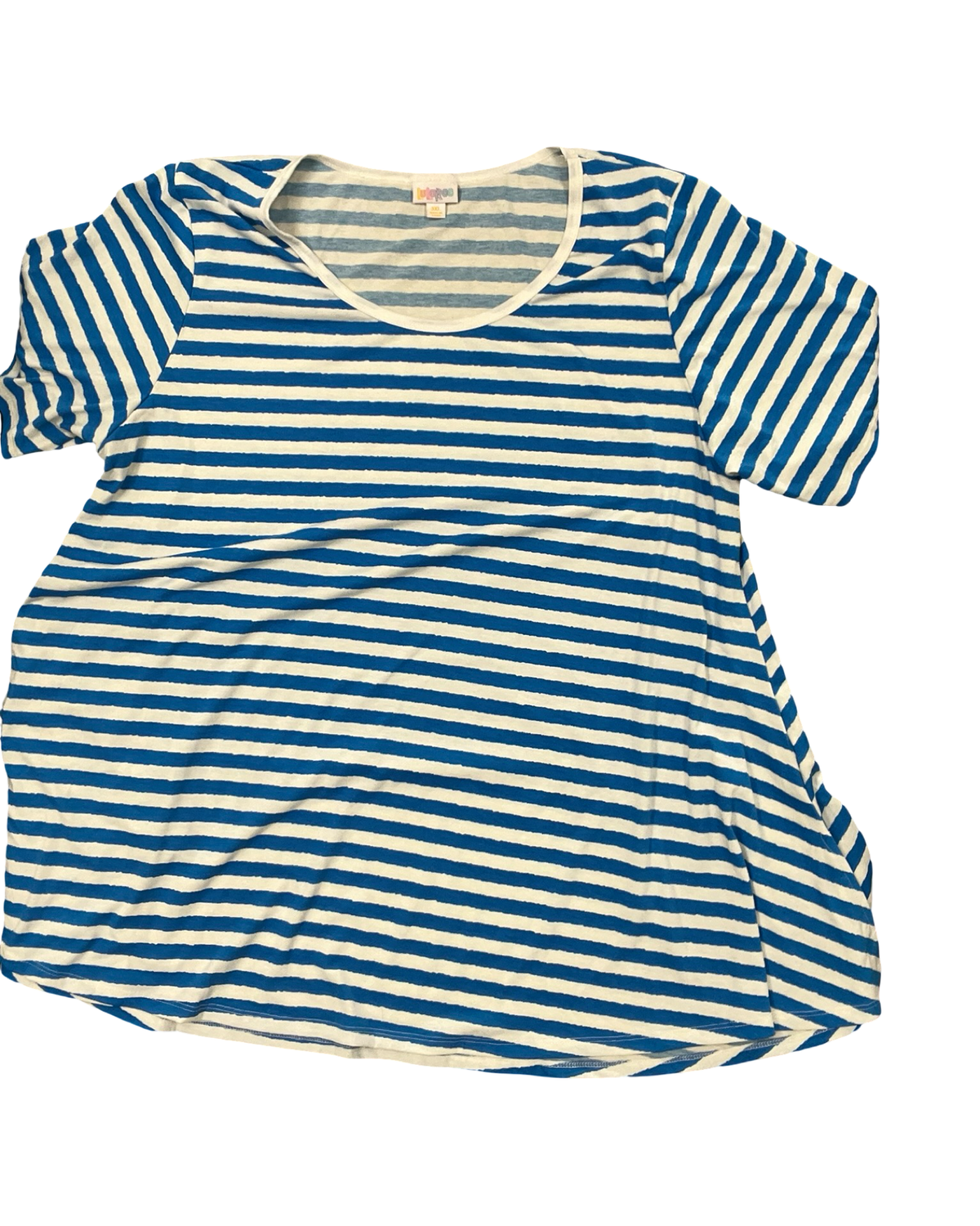 Top Ss By Lularoe In Blue & White, Size:3X
