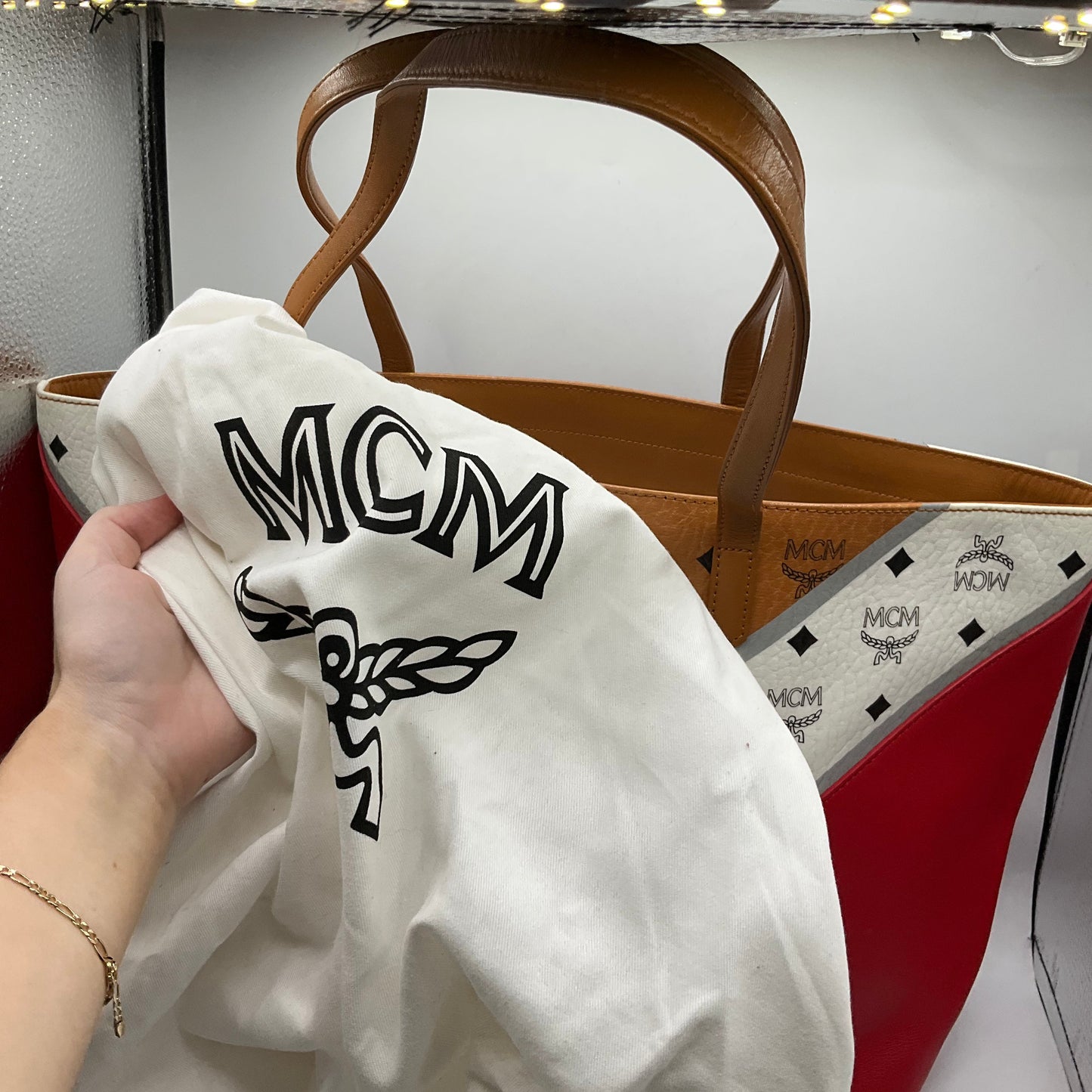 Handbag Luxury Designer By Mcm, Size: Large