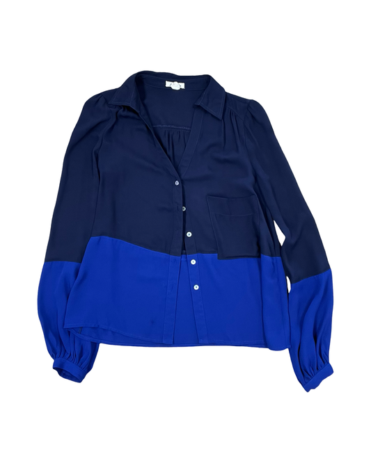 Blouse Ls By Clothes Mentor In Blue, Size:S