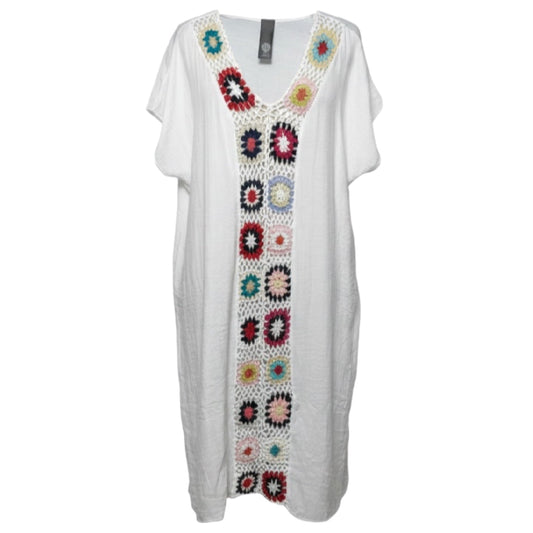 Granny Square Caftan By Vince Camuto In White, Size: Osfm