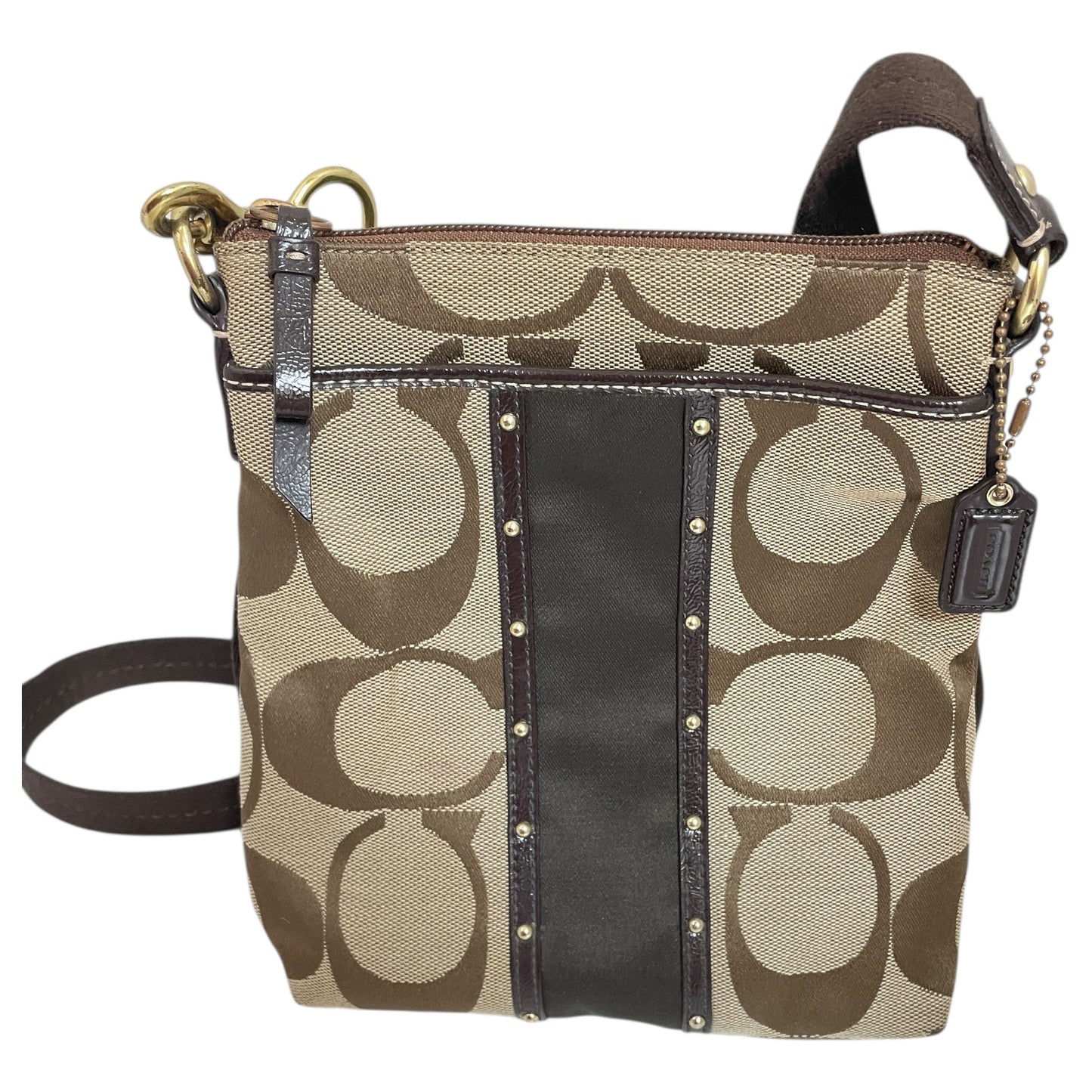 Crossbody Designer By Coach In Brown, Size:Small