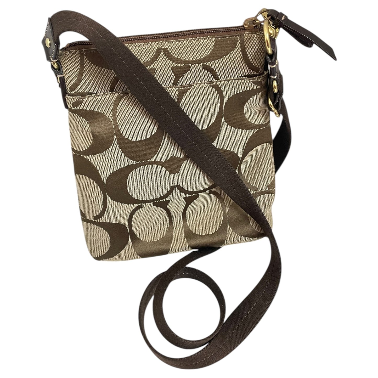 Crossbody Designer By Coach In Brown, Size:Small