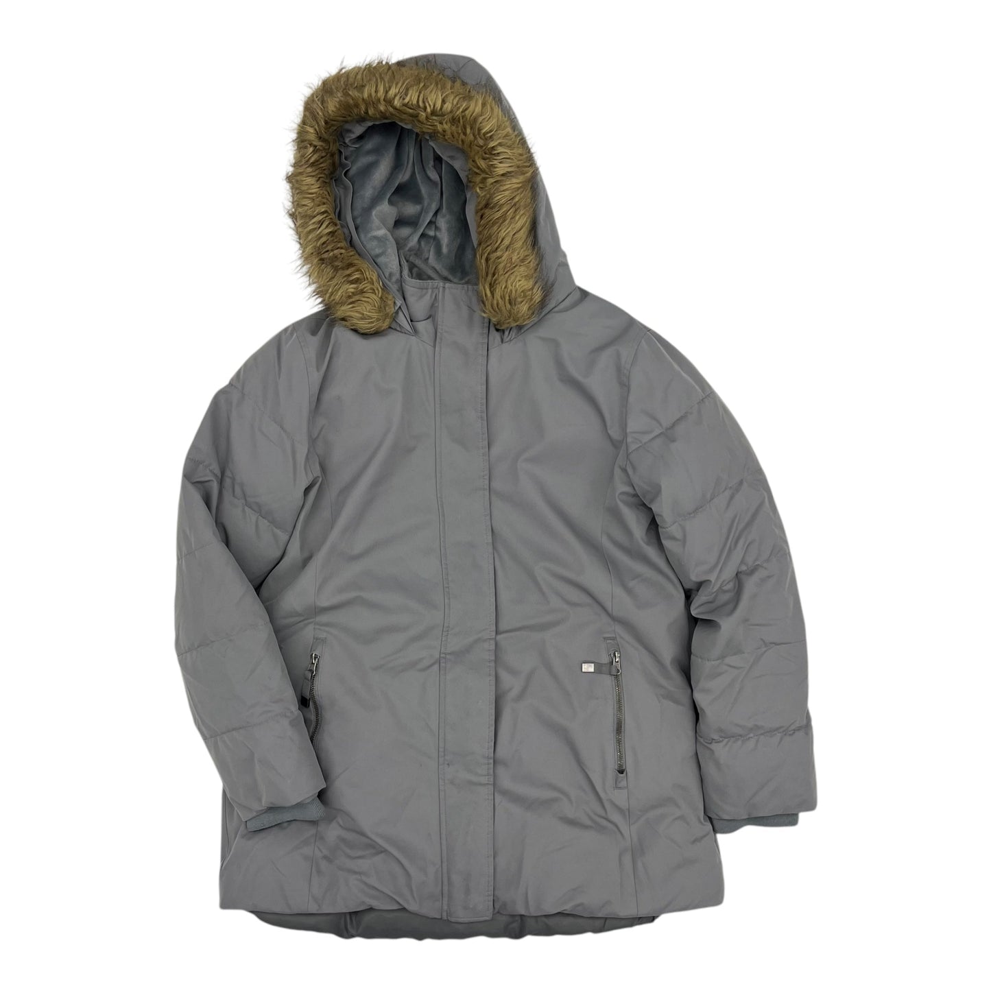 Coat Puffer & Quilted By Time And Tru In Grey, Size:L