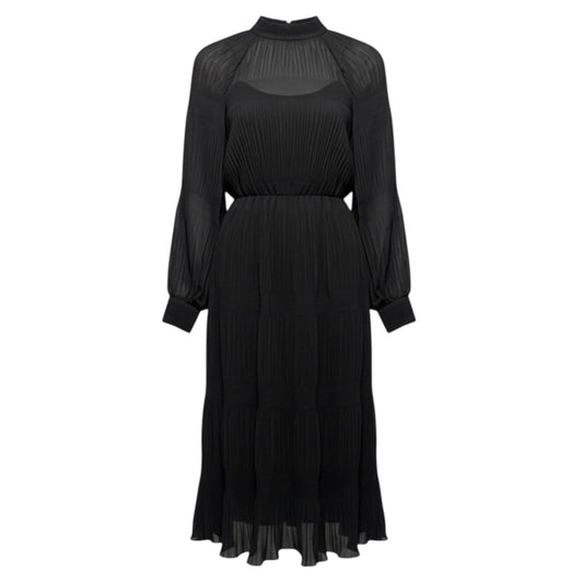 Mock Neck Plisse Dress By Gibson And Latimer In Black, Size: L
