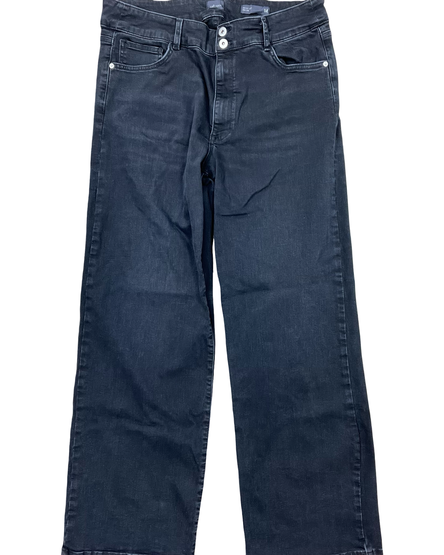 Jeans Straight By J. Jill In Black Denim, Size:14
