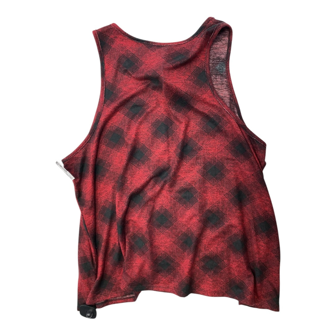 Top Sleeveless By Maurices In Black & Red, Size: 2x