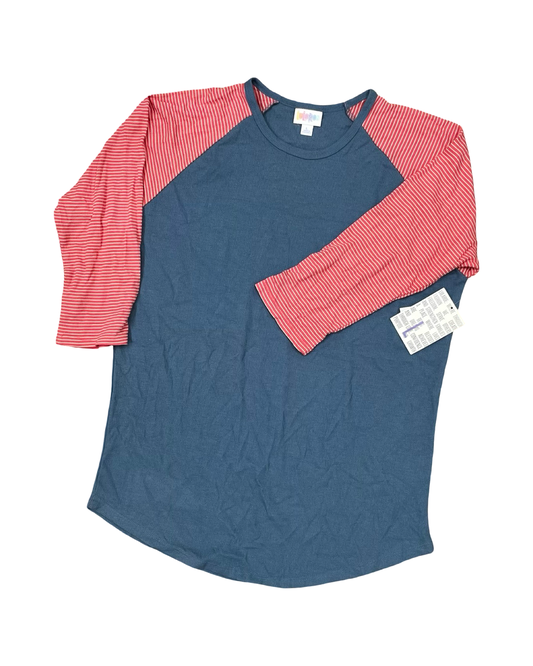 Top 3/4 Sleeve By Lularoe In Blue, Size:L