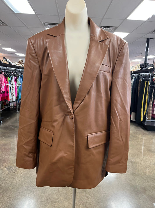 Blazer By Clothes Mentor In Brown, Size:L