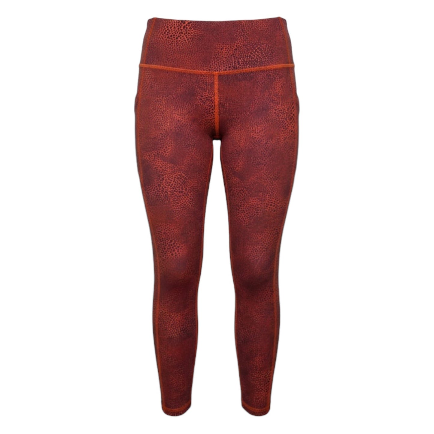 Invigorate High-Rise Tights By Lululemon In Crackle Glaze Vintage Orange Larkspur, Size: 10