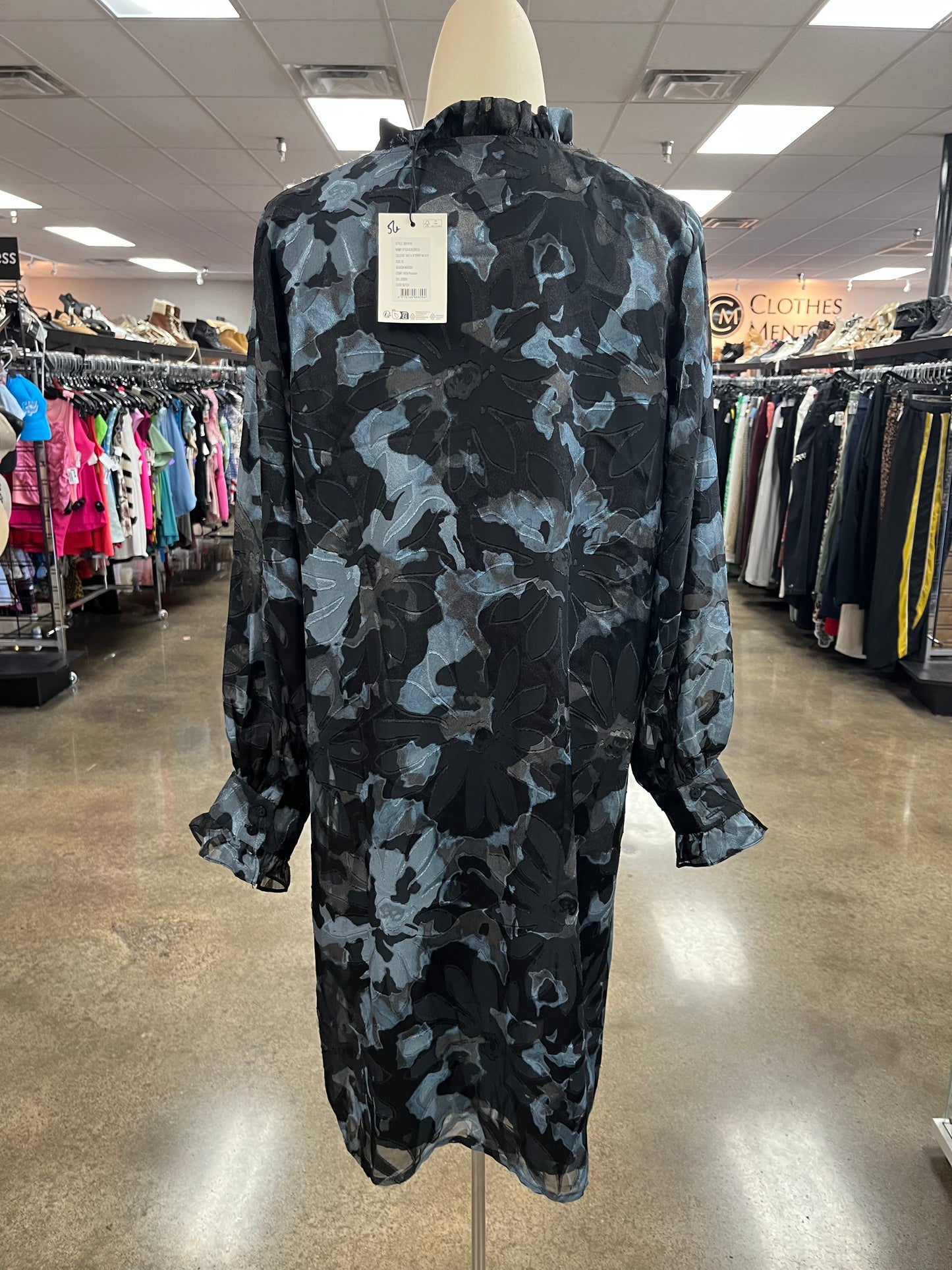 Dress Casual Short By Cmb In Black & Blue, Size:S