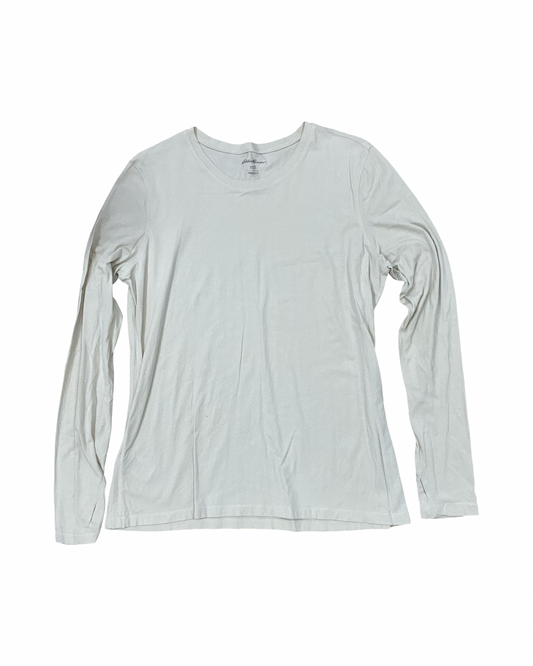 Top Ls Basic By Eddie Bauer In Cream, Size:Xl