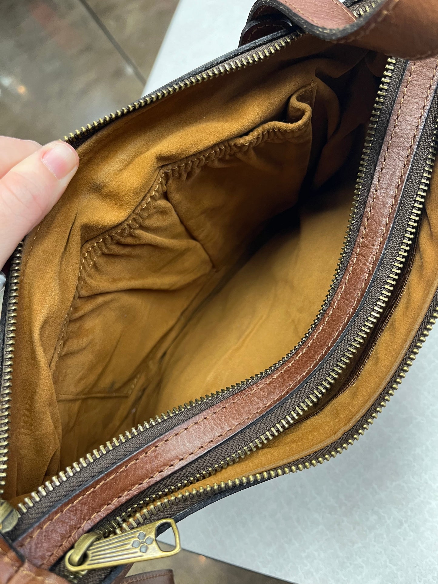 Crossbody Designer By Patricia Nash In Brown, Size:Large