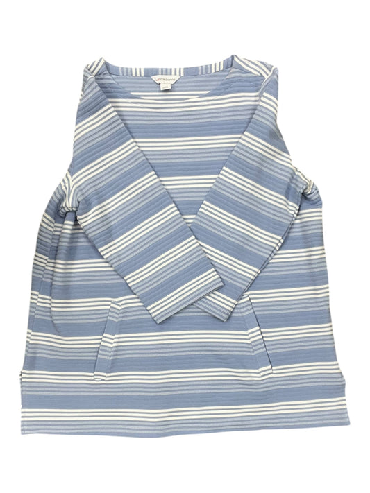 Top 3/4 Sleeve By Liz Claiborne In Blue & White, Size:Xl