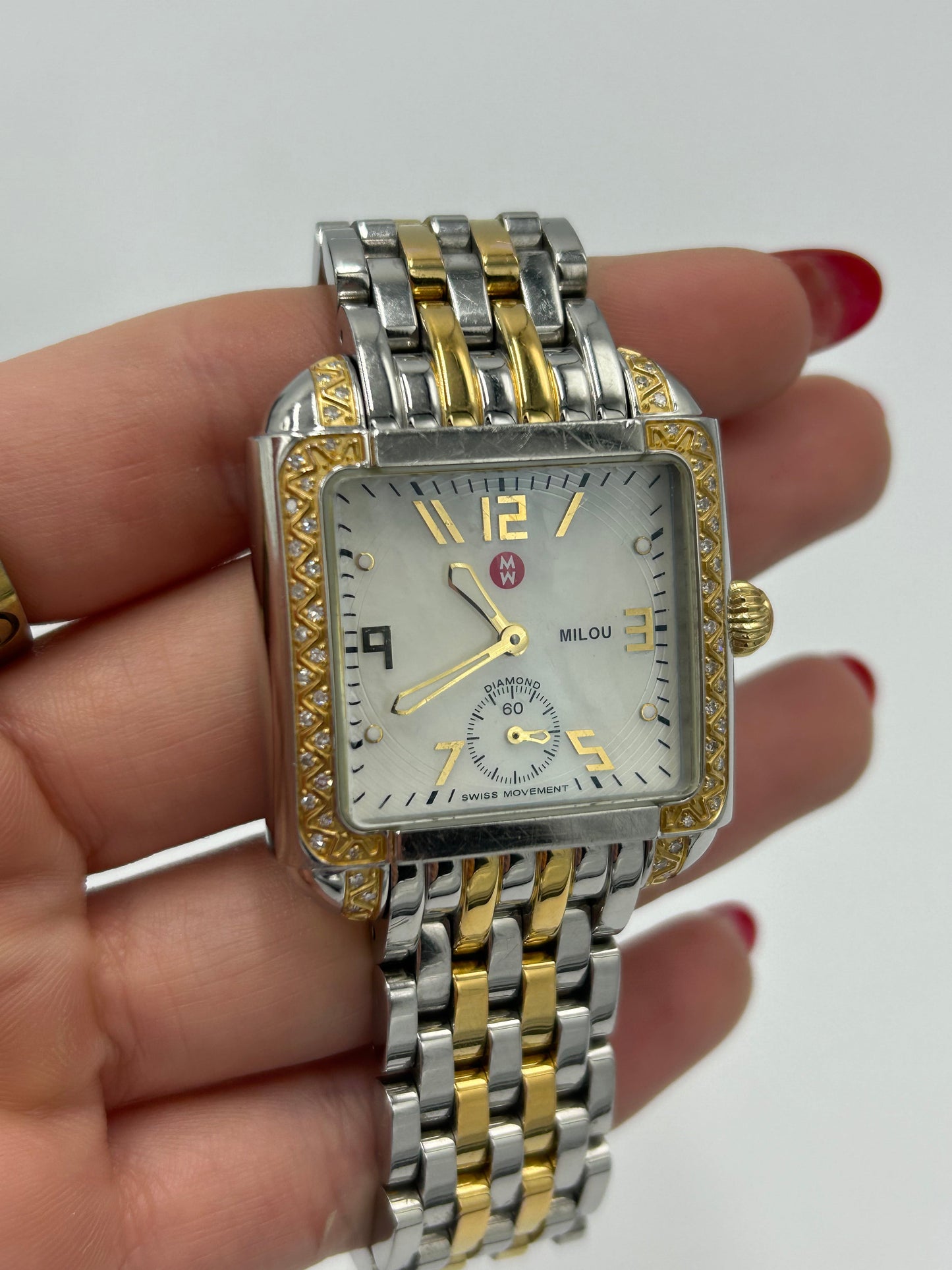 Michele Milou 33MM Diamond Watch With Box