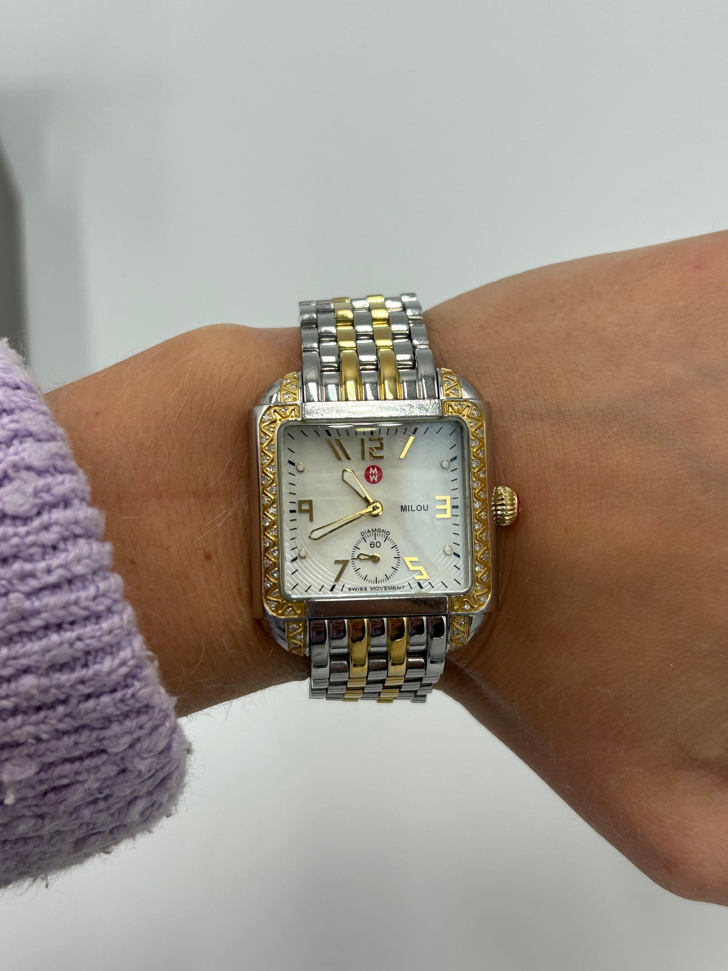 Michele Milou 33MM Diamond Watch With Box