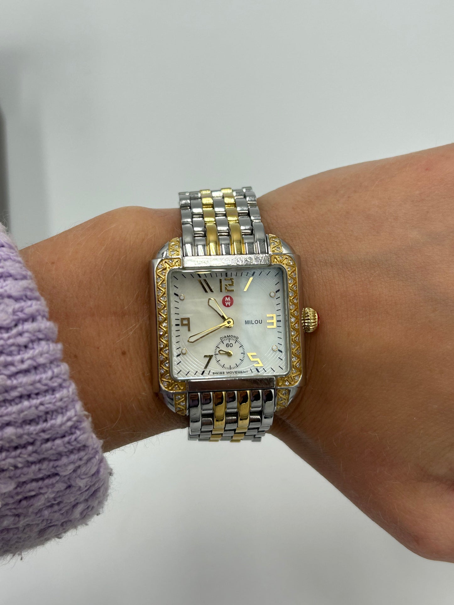 Michele Milou 33MM Diamond Watch With Box