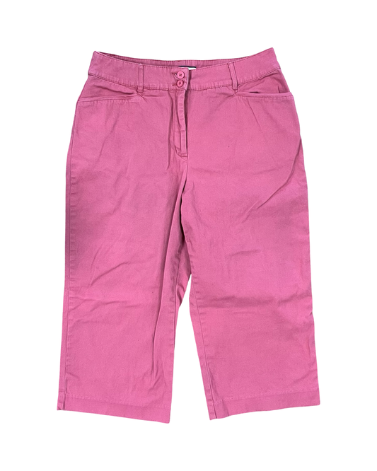 Pants Cropped By Croft And Barrow In Pink, Size:14