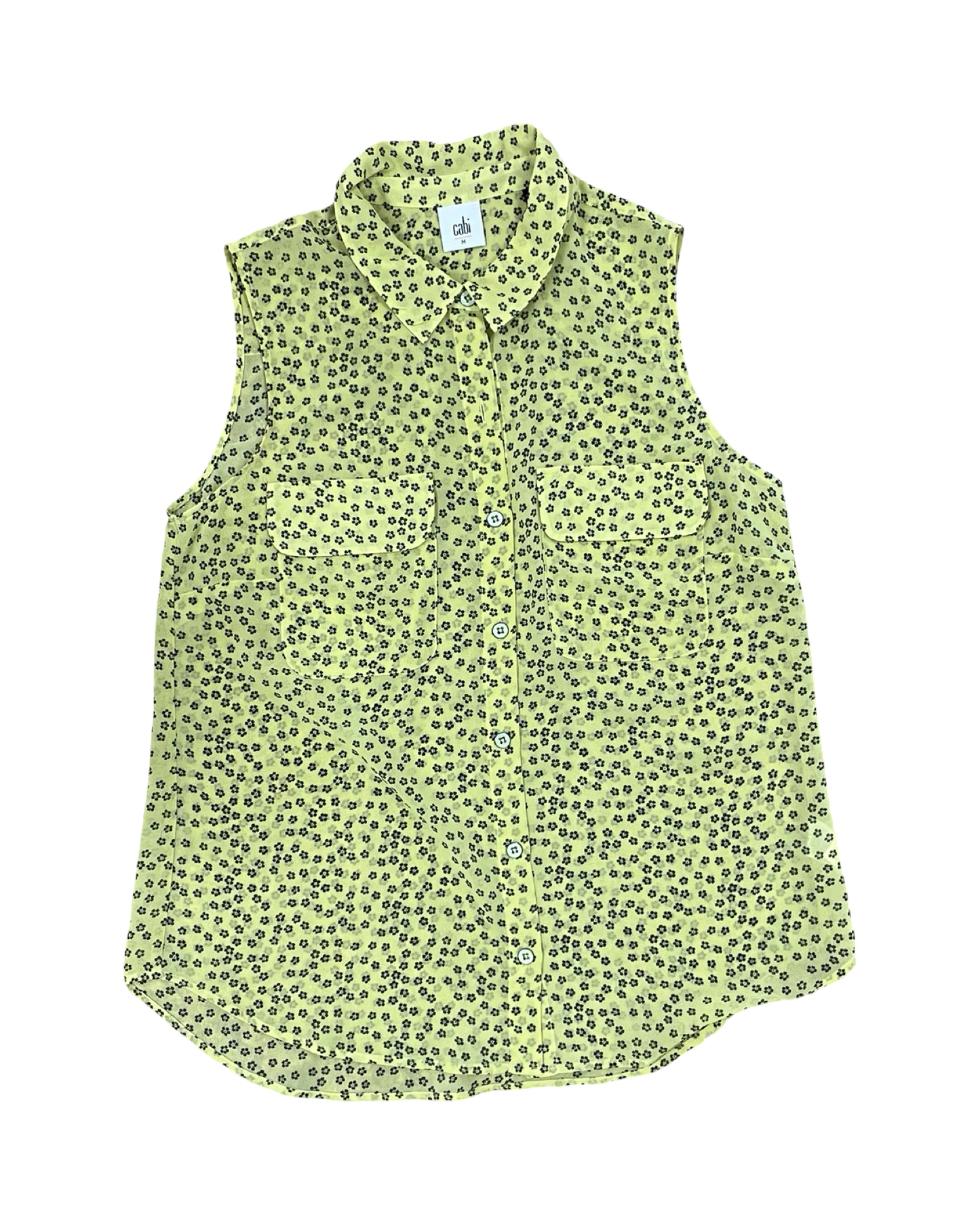 Top Sleeveless By Cabi In Yellow, Size:M