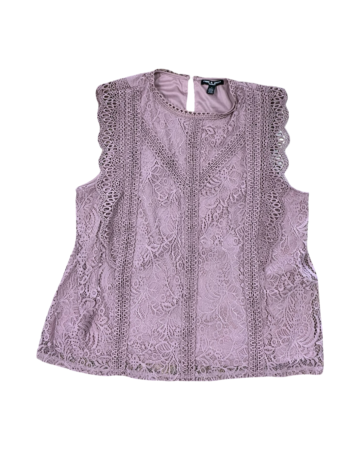 Top Sleeveless By Cable And Gauge In Pink, Size:2X