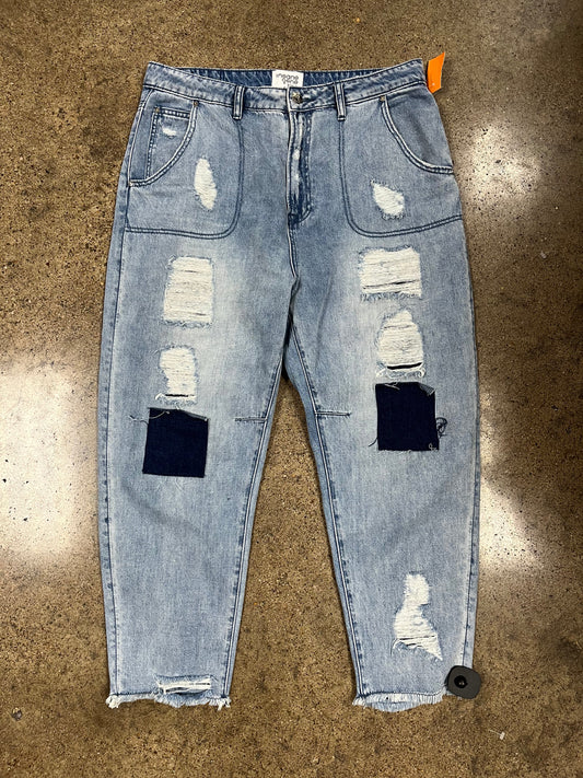 Jeans Straight By Clothes Mentor In Blue Denim, Size:L