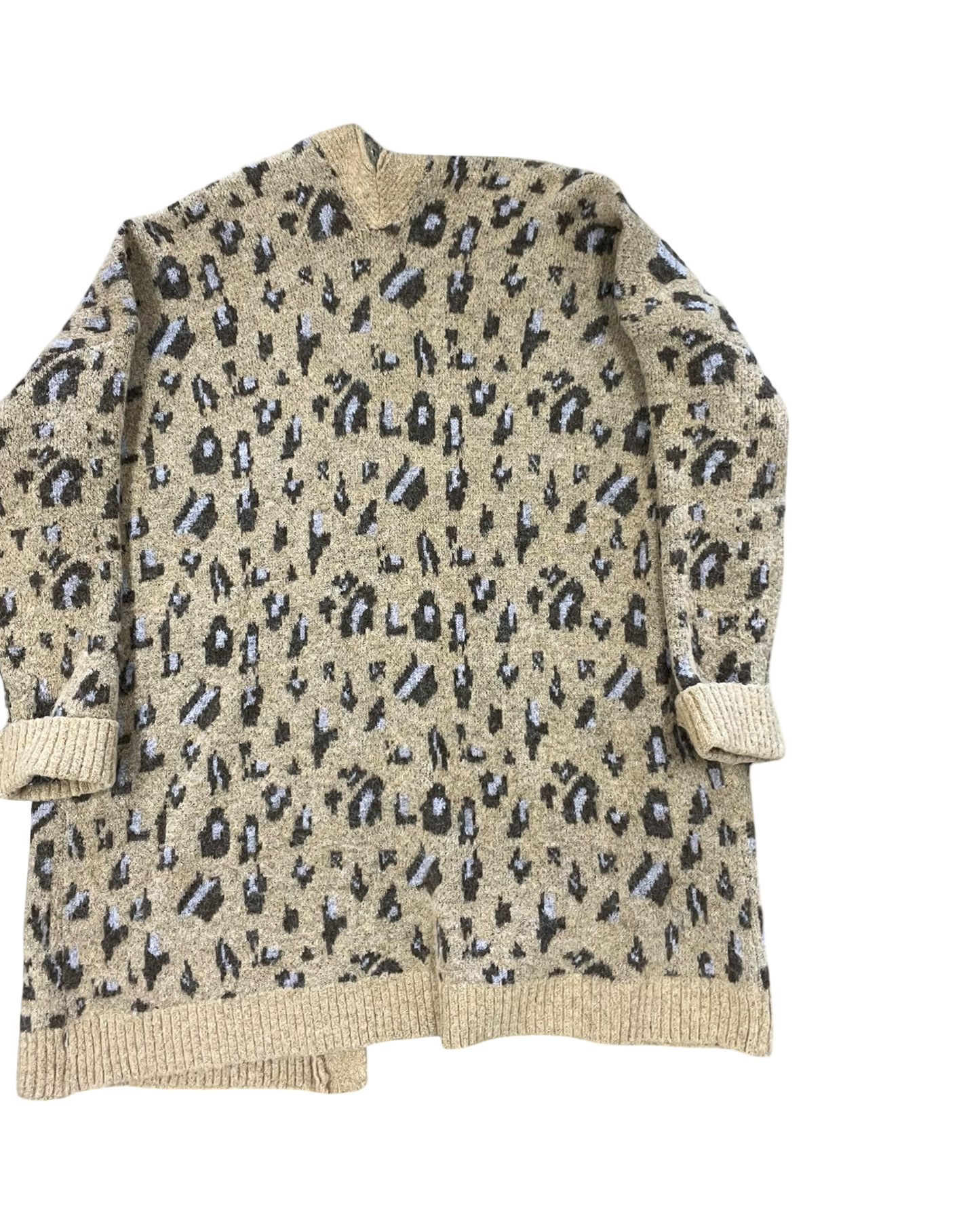 Sweater Cardigan By Easel In Animal Print, Size:L