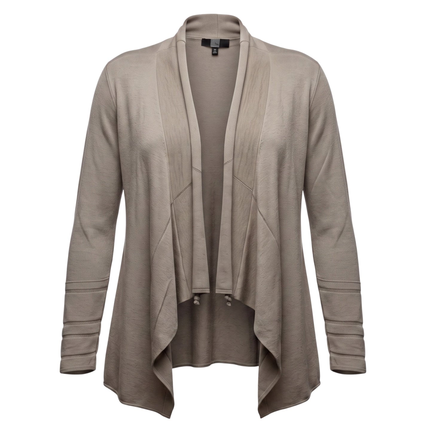 Cashmere Silk Blend Open Front Cardigan Sweater By Saks Fifth Avenue In Beige, Size: L