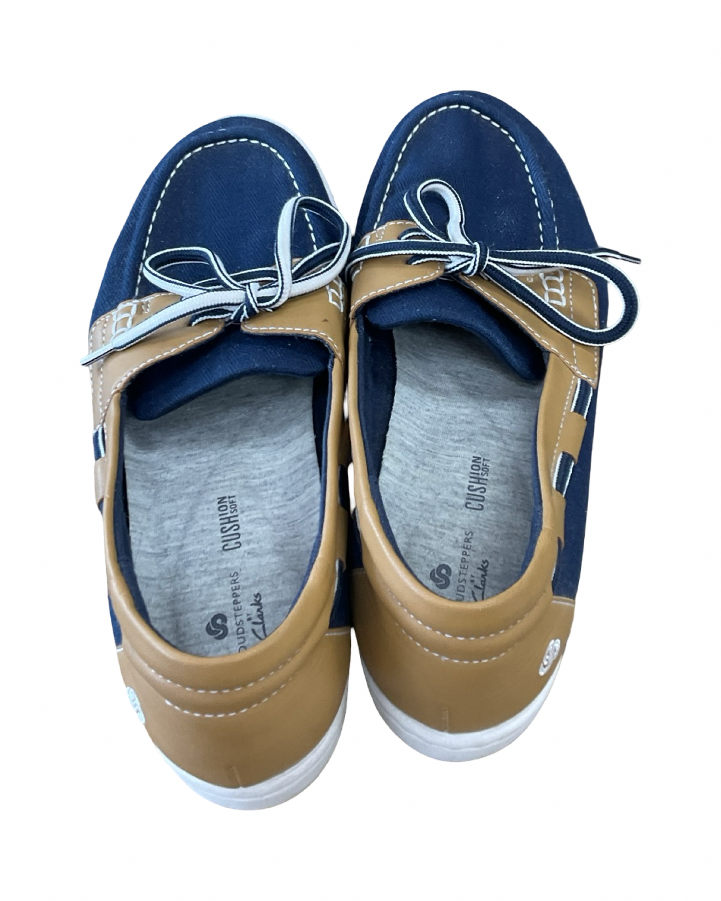 Shoes Flats By Clarks In Blue & Tan, Size:7
