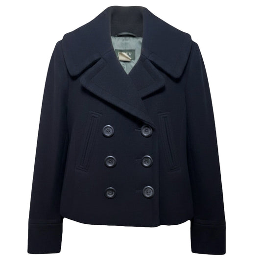 Cropped Wool Peacoat By J. Crew In Black, Size: 2