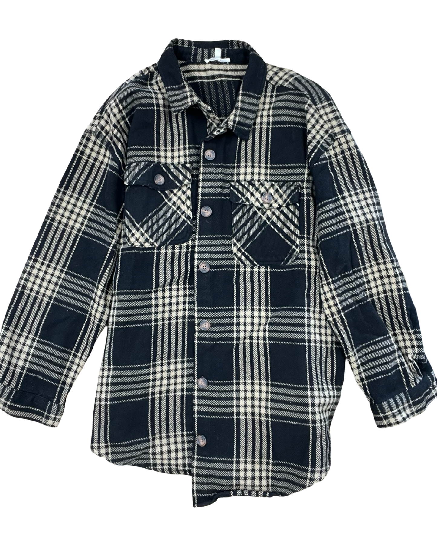 Jacket Shirt By Maurices In Black & Tan, Size:L