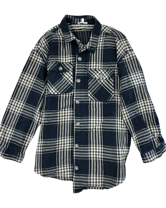 Jacket Shirt By Maurices In Black & Tan, Size:L