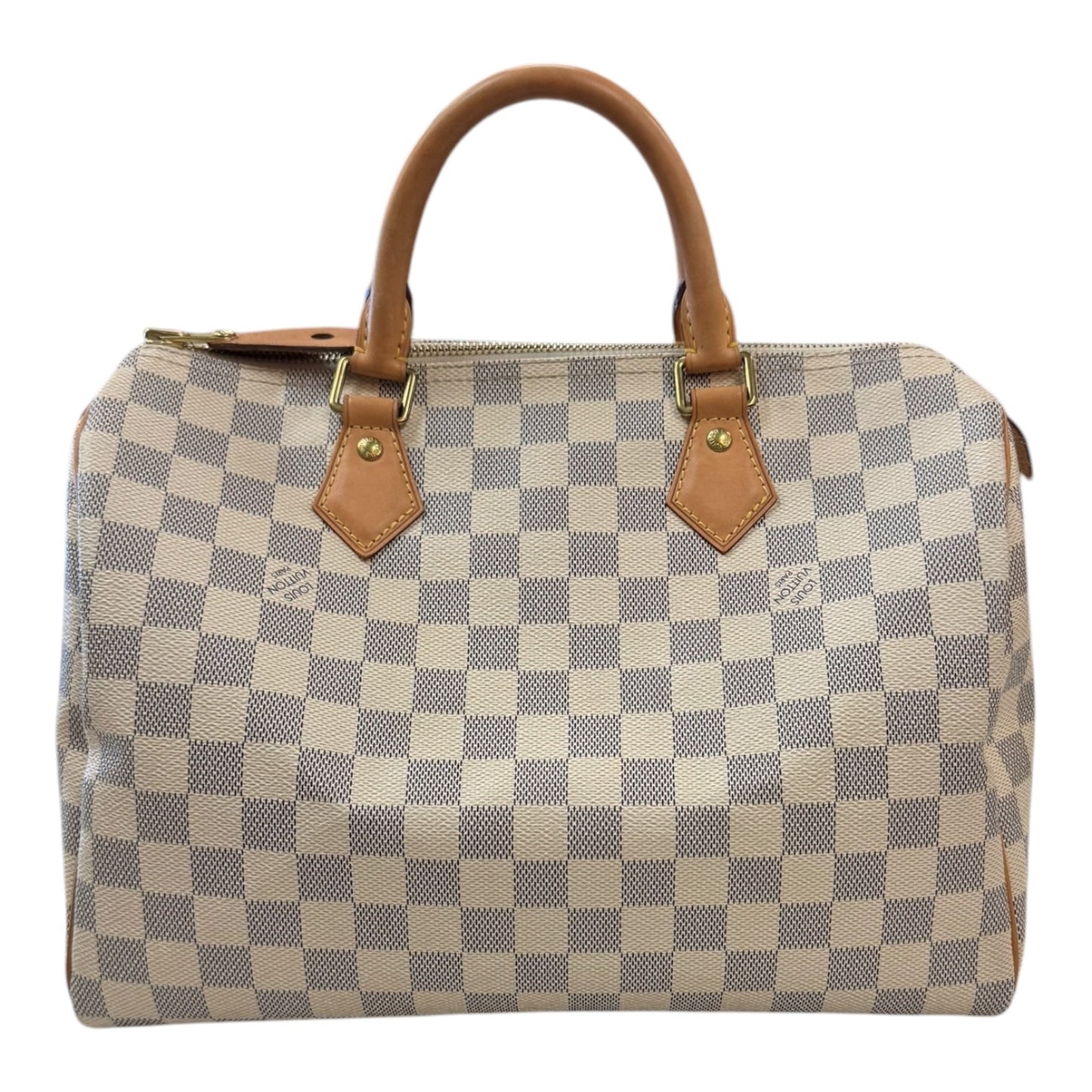 Handbag Luxury Designer By Louis Vuitton Azur Speedy 30, Size:Medium