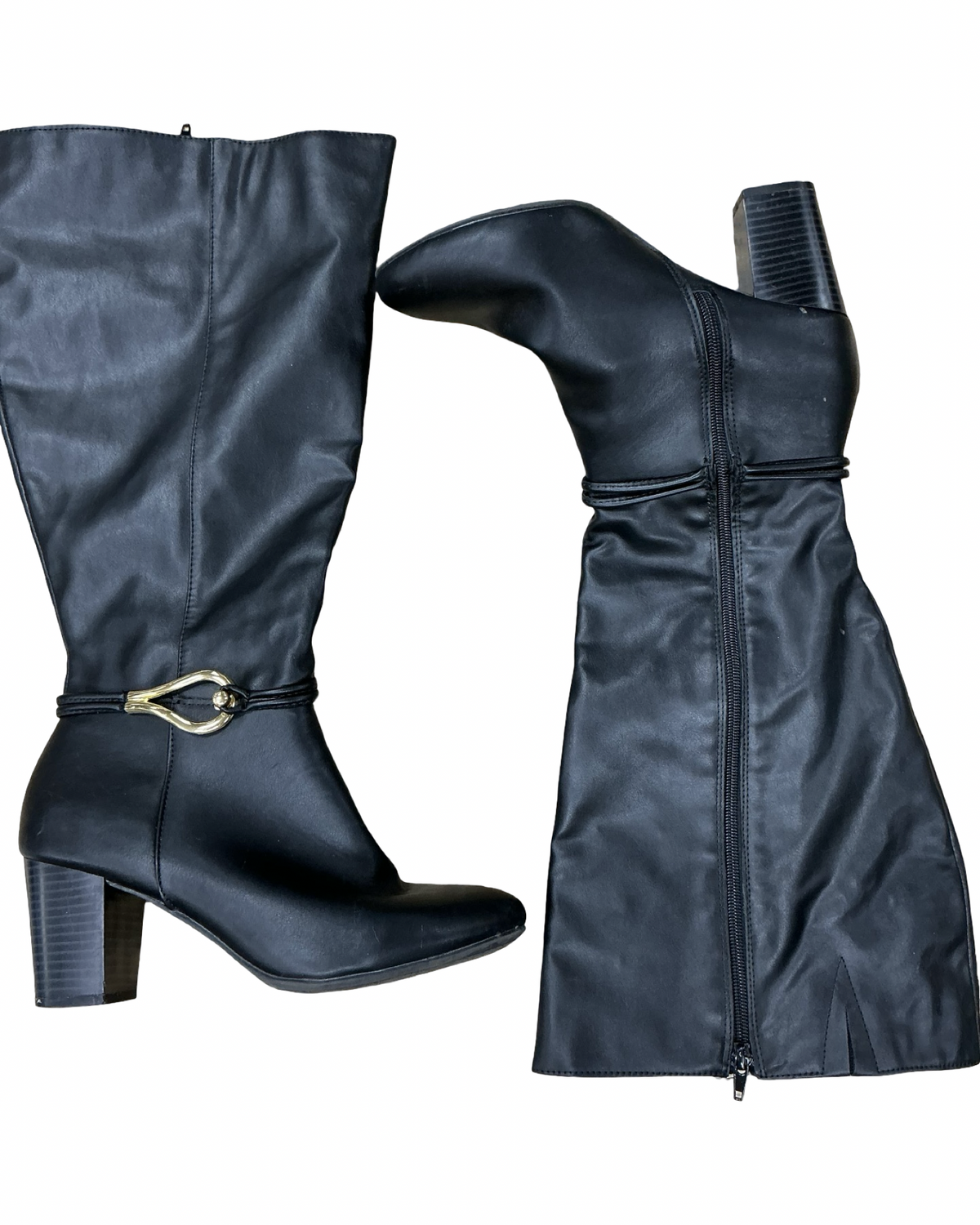 Boots Mid-Calf Heels By Dexflex In Black, Size:8.5