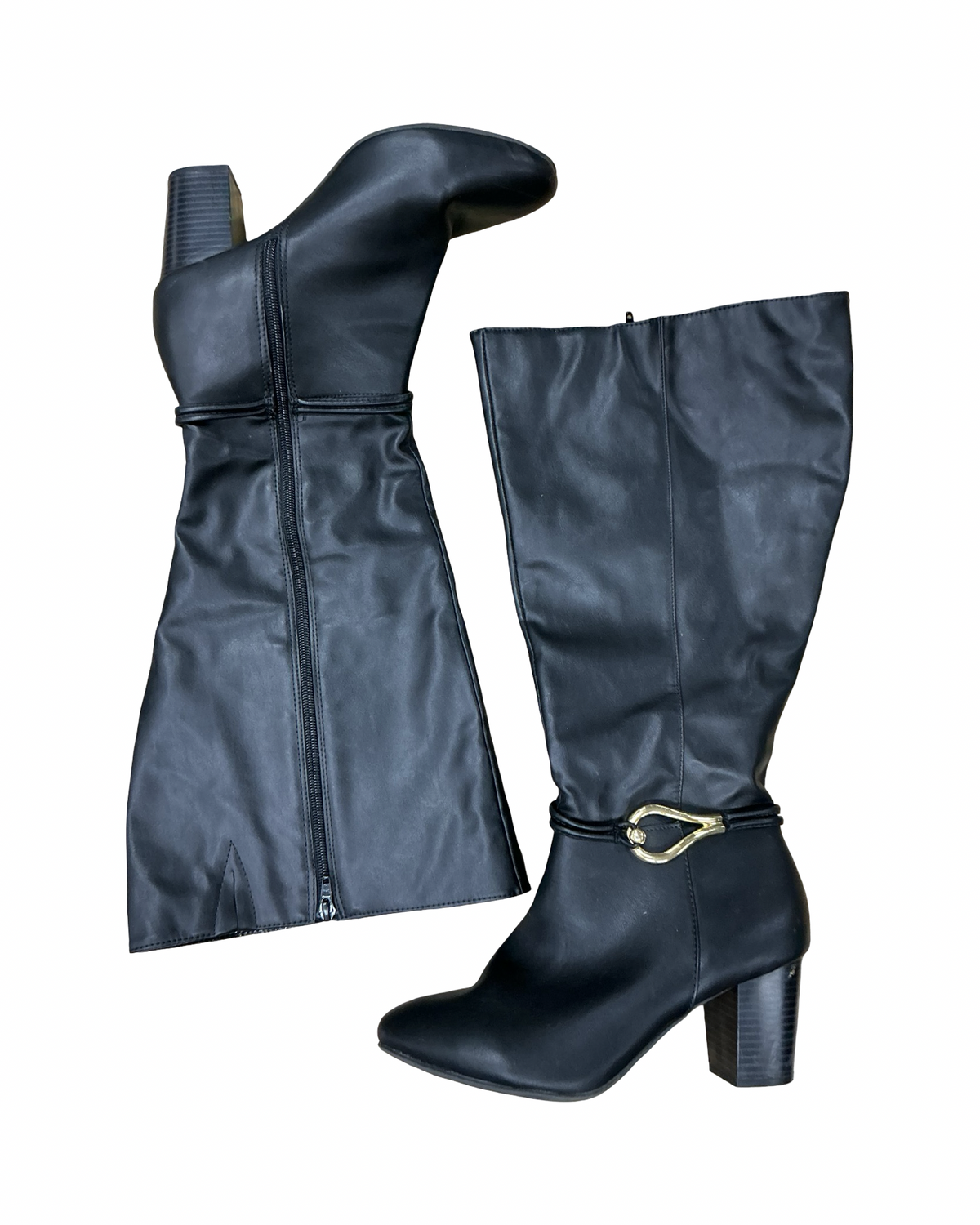 Boots Mid-Calf Heels By Dexflex In Black, Size:8.5