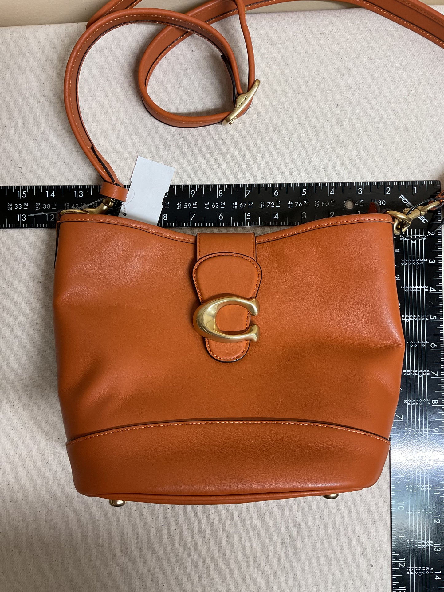 Handbag Designer By Coach In Orange, Size:Medium