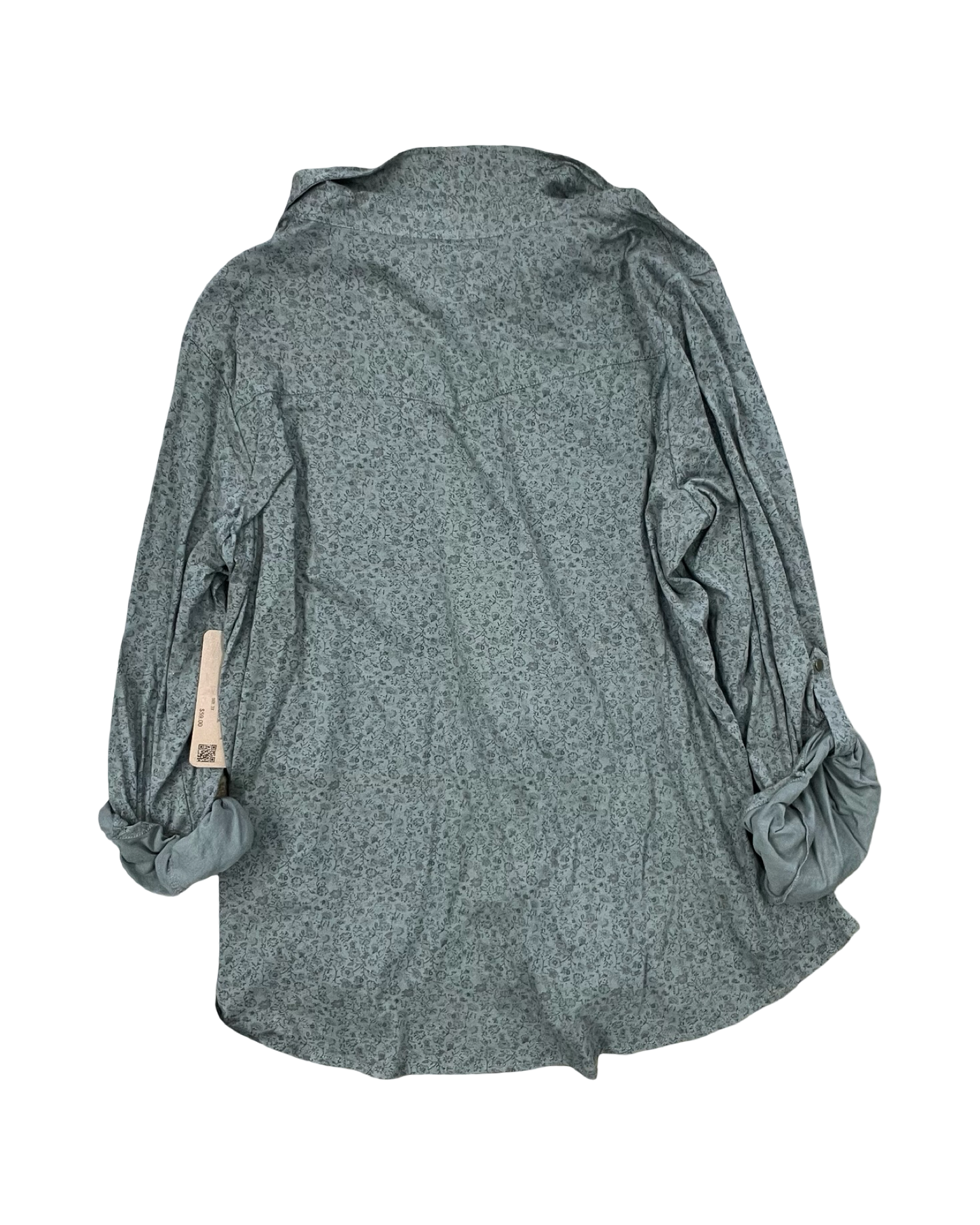 Blouse Ls By Ruff Hewn In Green, Size:3X
