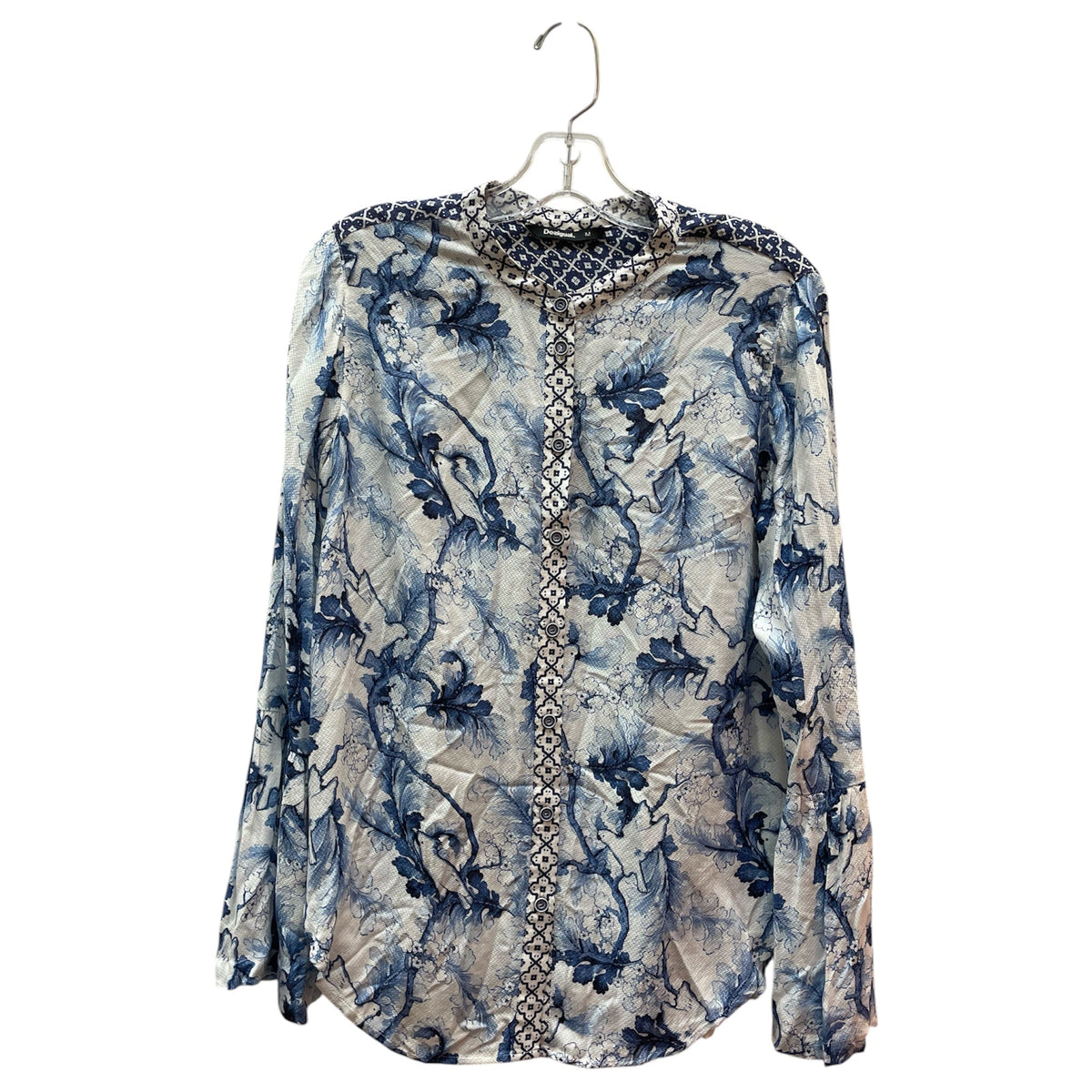 Top Ls By Desigual In Blue & White, Size:M
