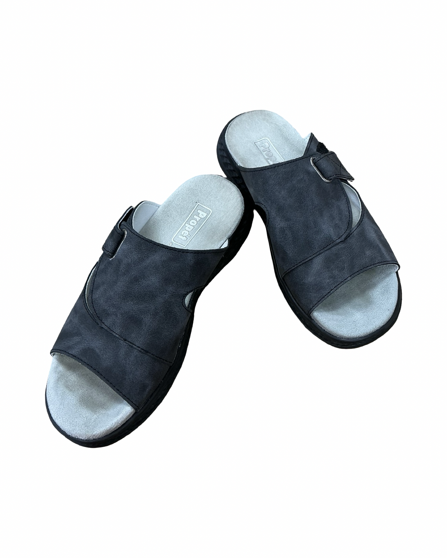 Sandals Flats By Clothes Mentor In Grey, Size:7