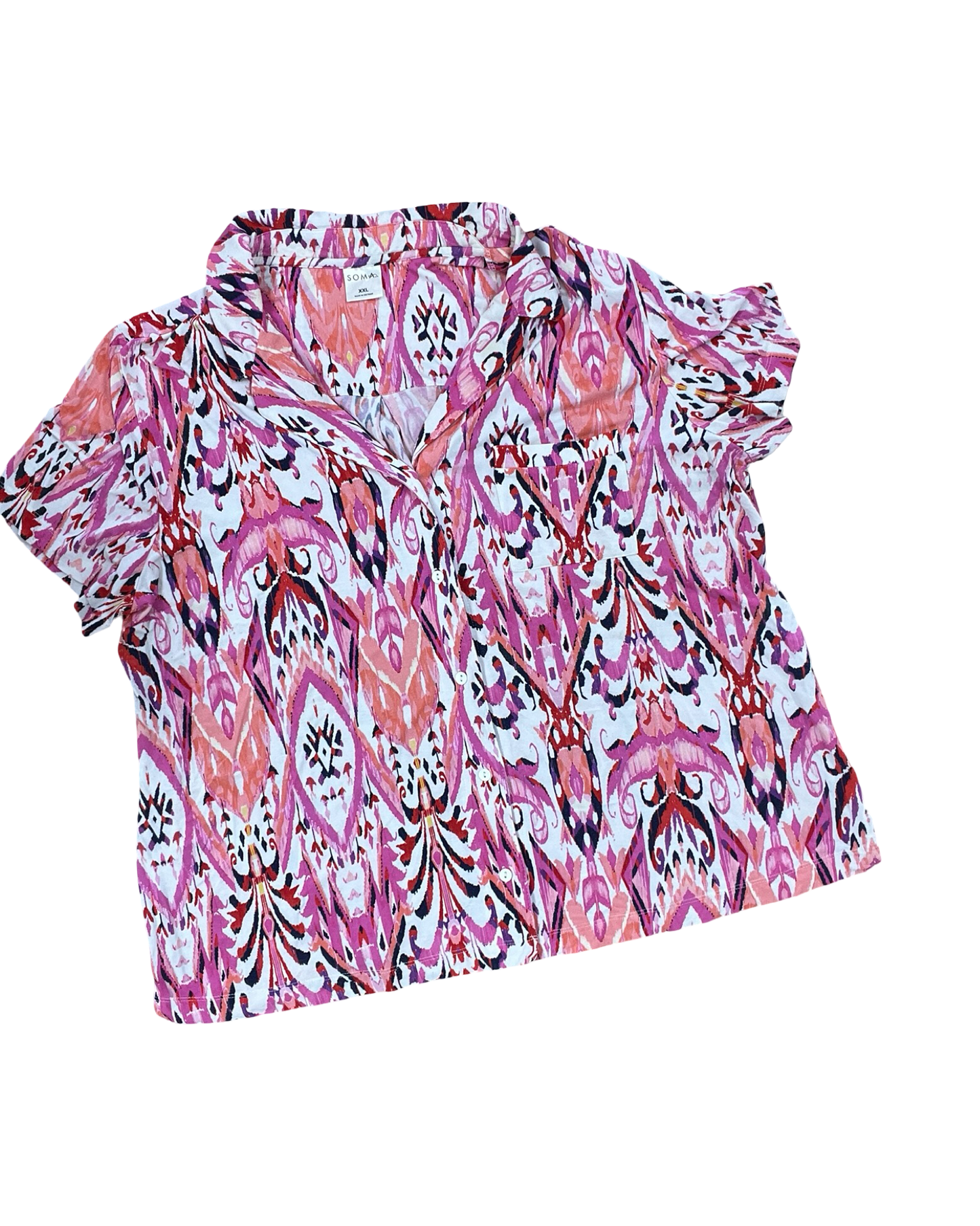 Blouse Ss By Soma In Pink, Size:1X